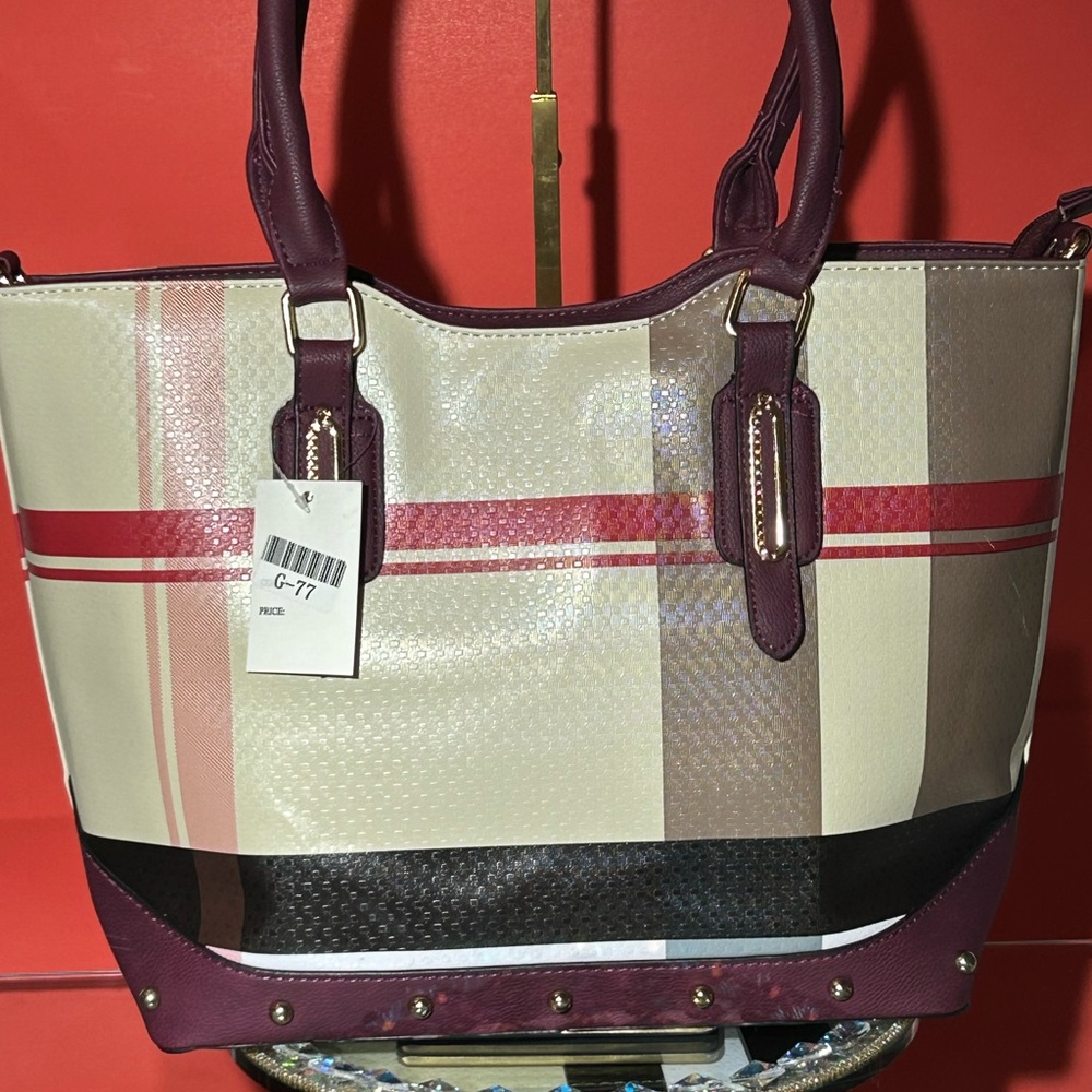Super Girl Multicolor Tote Crossbody Bag and Small Handbag 17” x 11” x 6” NWT